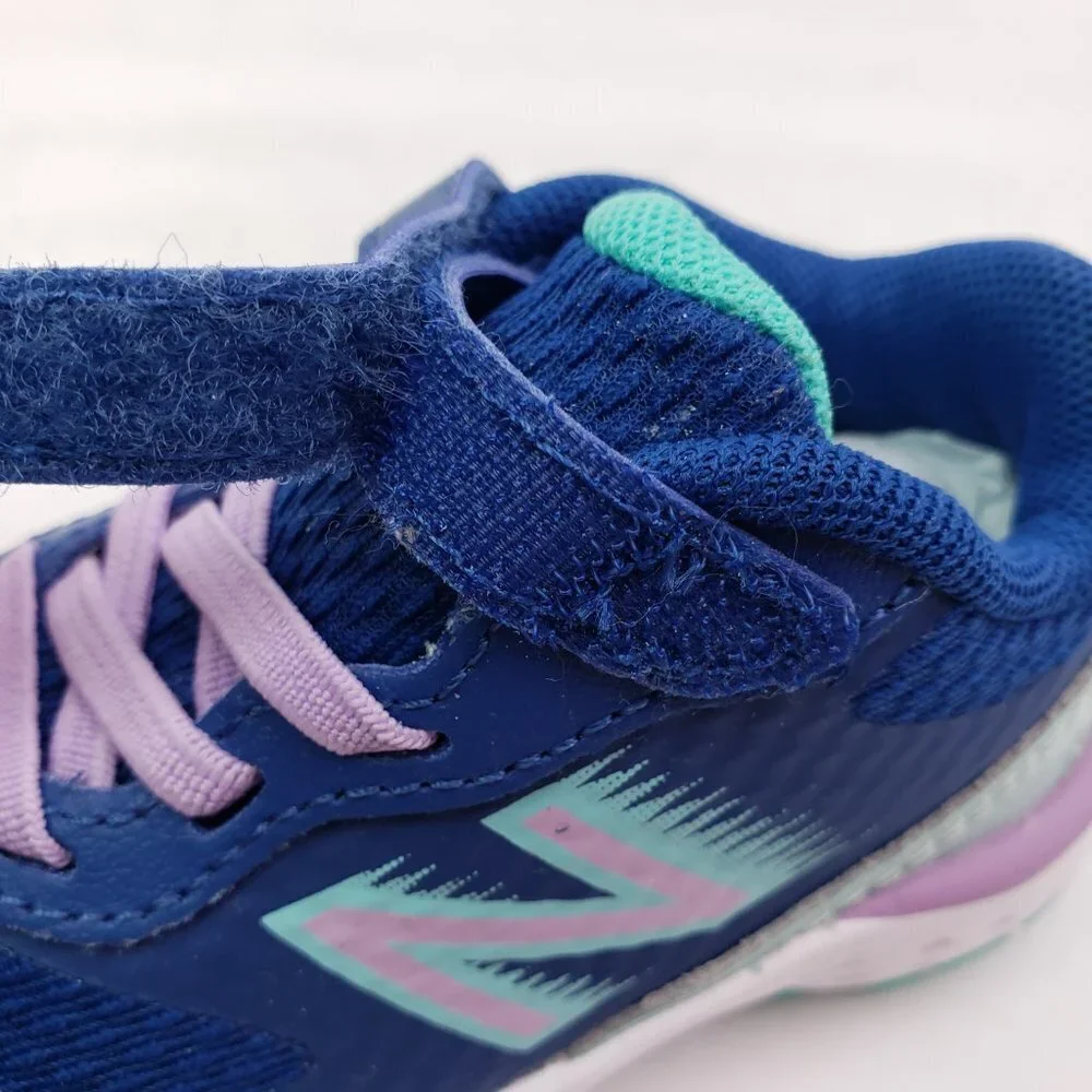 New Balance 680 V6 Toddler Girls Size 4W Wide Captain Blue Violet Sneaker Shoes_10